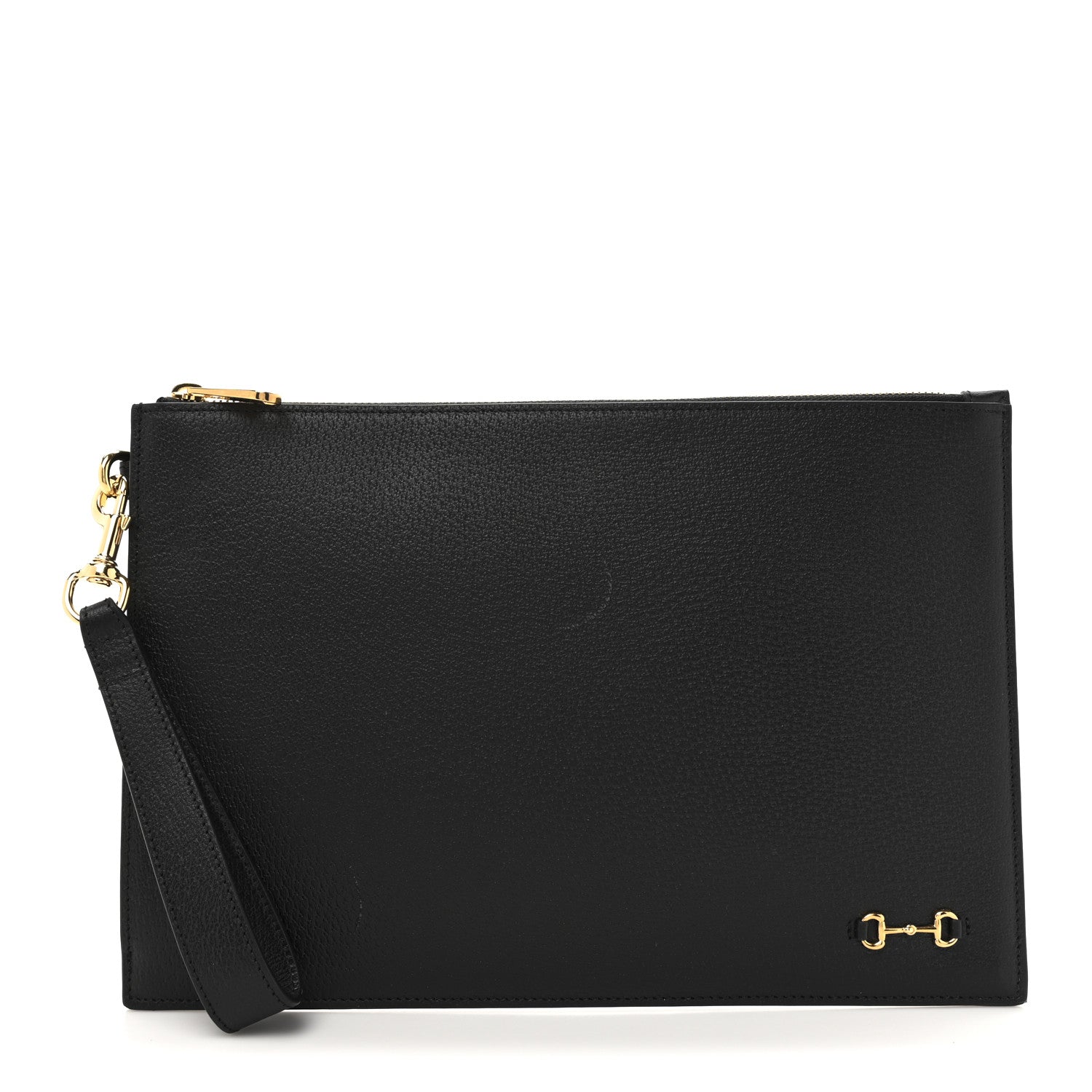 Gucci Calfskin Horsebit 1955 Wristlet Pouch Black 1 of 10