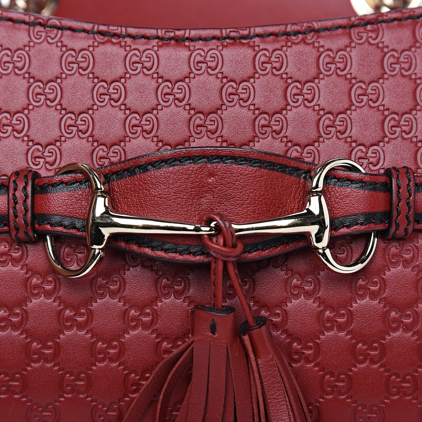 Soft Microguccissima Mini Emily Chain Shoulder Bag Rosso