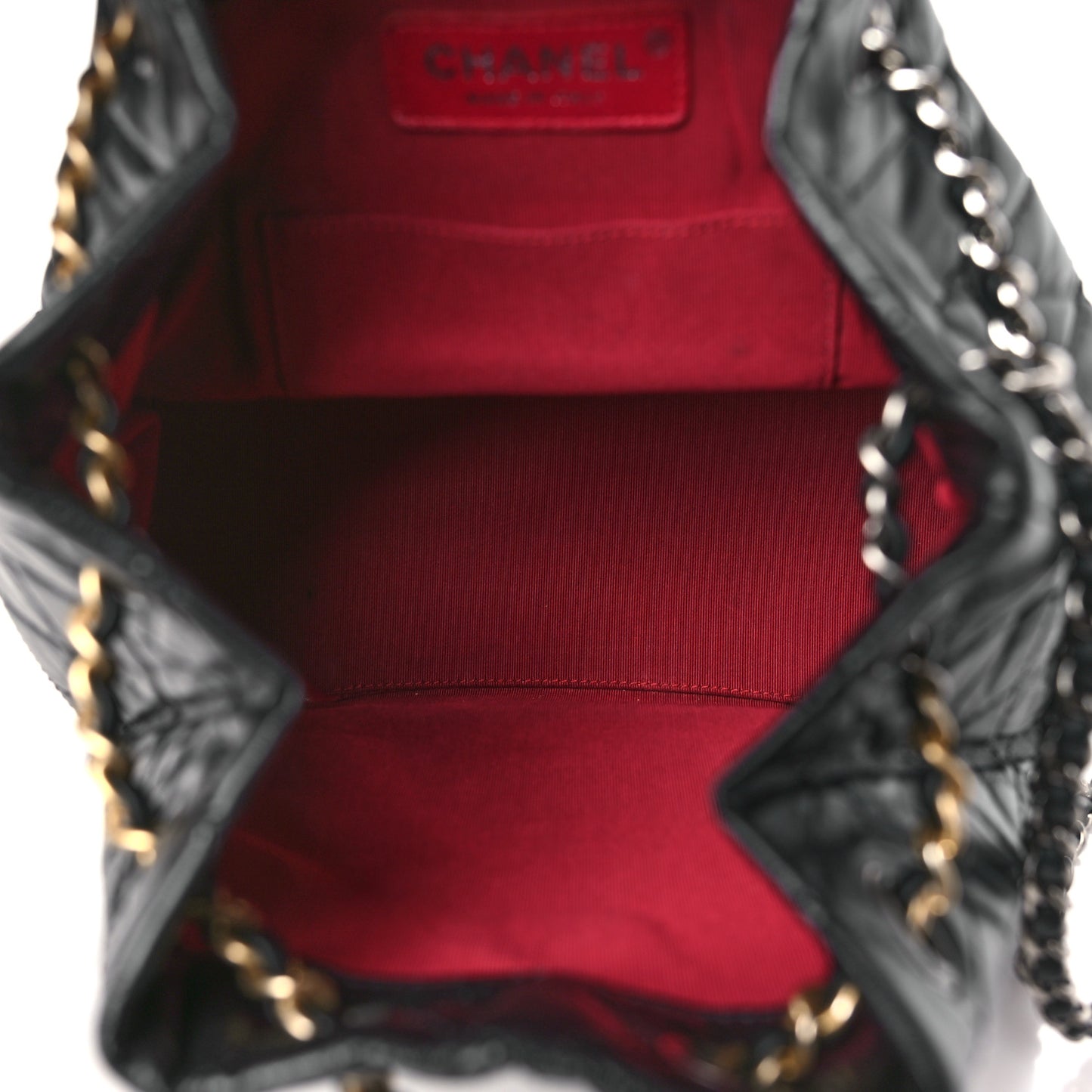 Aged Calfskin Quilted Small Gabrielle Backpack Black