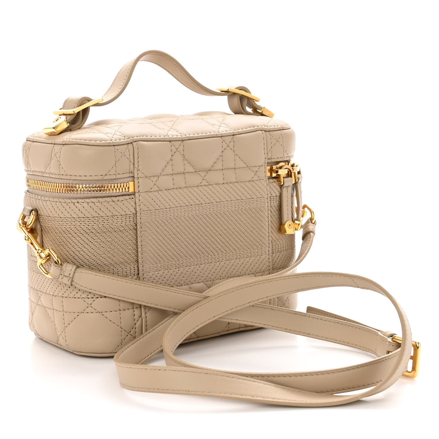 Christian Dior Lambskin Cannage Small Diortravel Vanity Case Light Beige 3 of 13