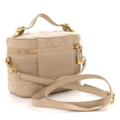 Christian Dior Lambskin Cannage Small Diortravel Vanity Case Light Beige 3 of 13