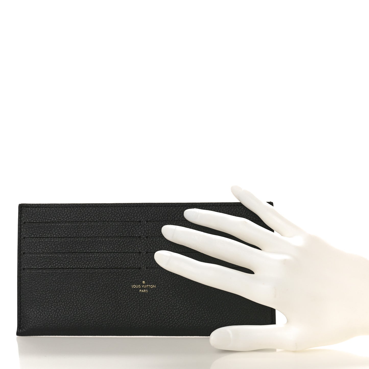 Calfskin Felicie Chain Wallet Card Holder Insert Black