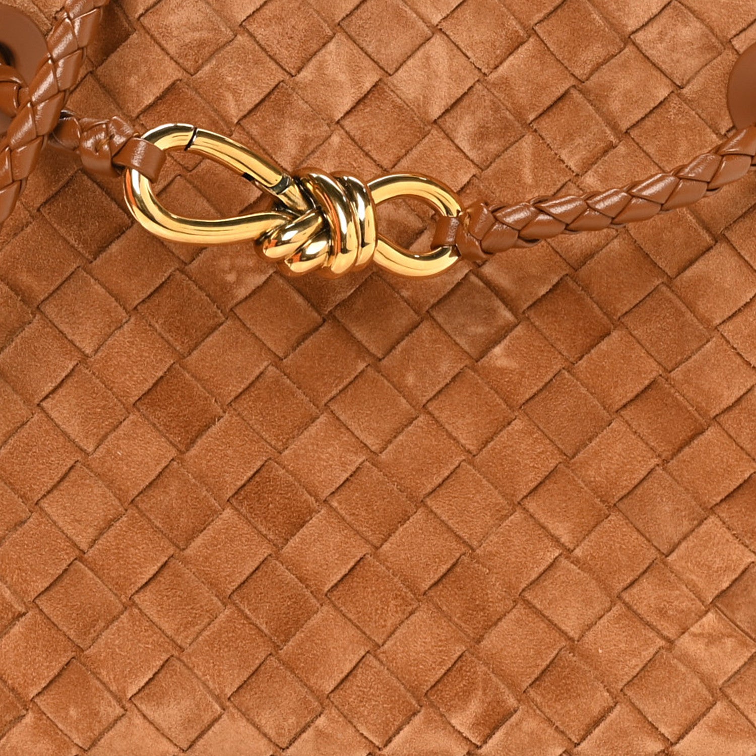 Bottega Veneta Suede Intrecciato Small Andiamo Shoulder Bag Amber 7 of 9