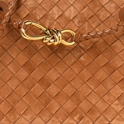 Bottega Veneta Suede Intrecciato Small Andiamo Shoulder Bag Amber 7 of 9