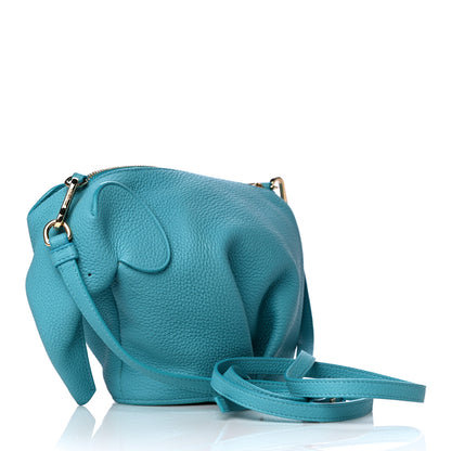 Loewe Calfskin Mini Elephant Crossbody Bag Turquoise 2 of 7