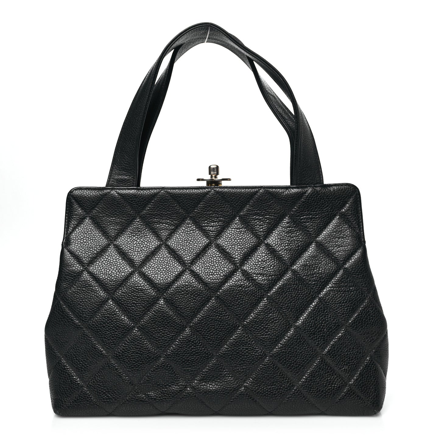 Caviar Quilted Frame Shoulder Bag Black