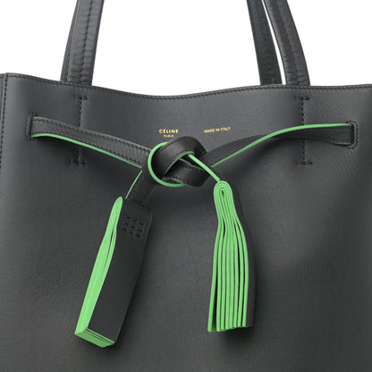 Celine Smooth Calfskin Small Tassel Cabas Phantom Gray Green 8 of 11