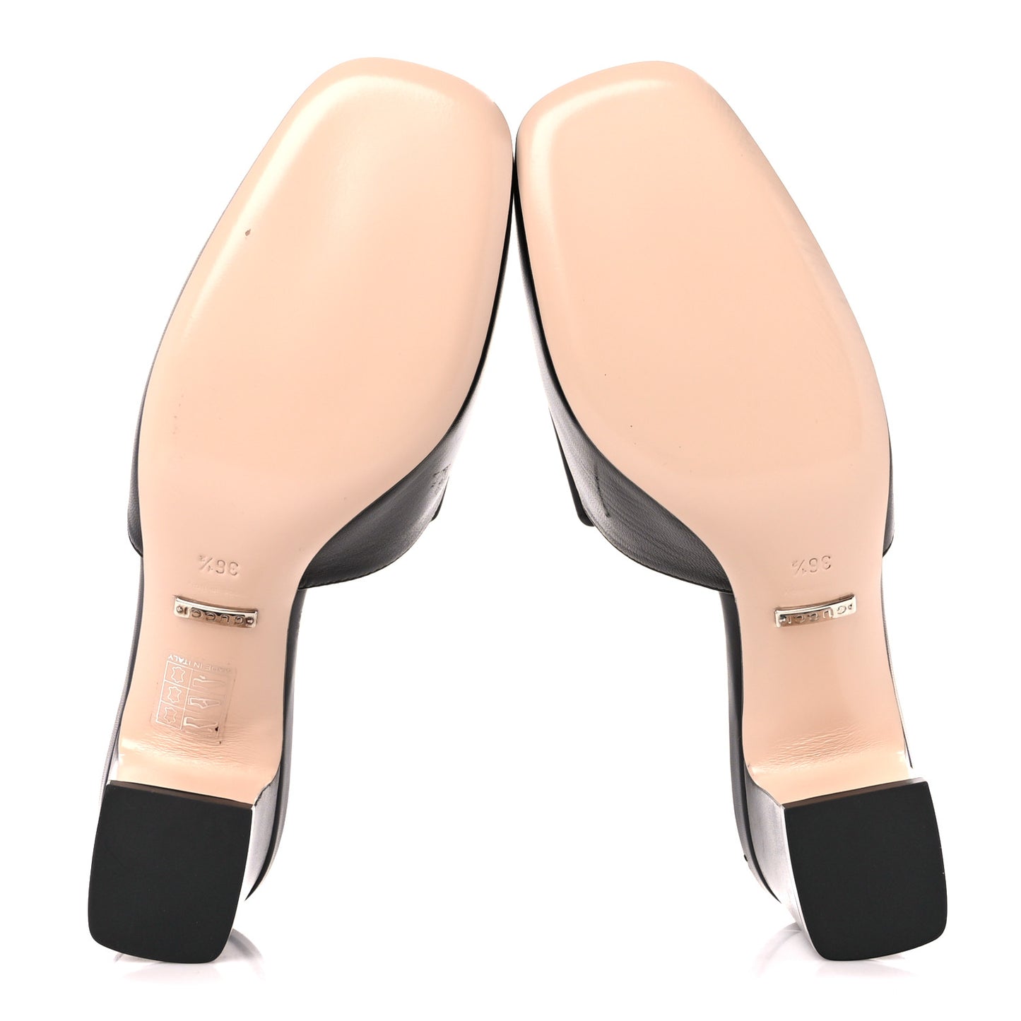 Malaga Kid Crystal Square G Madelyn 60mm Mules 36.5 Black