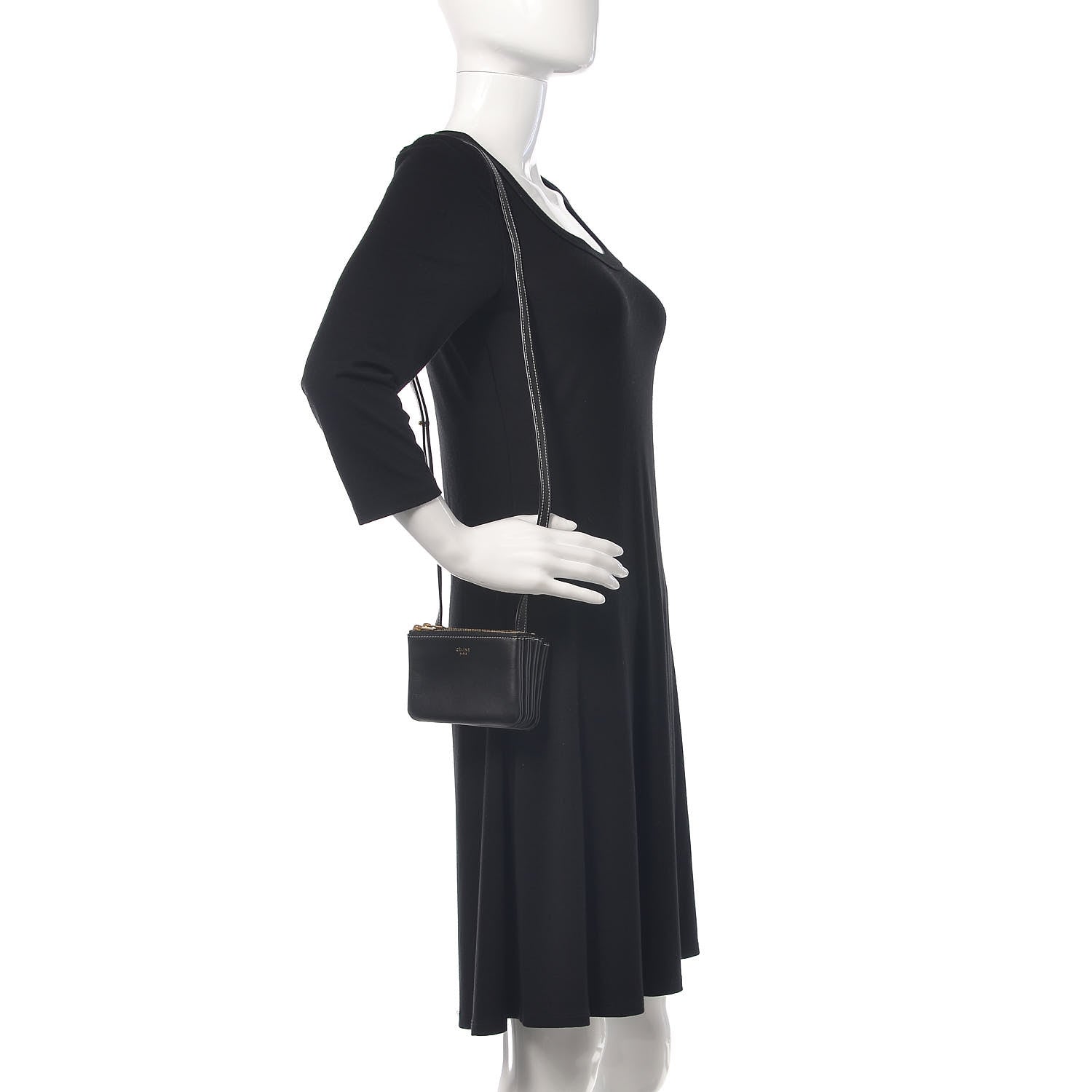Celine Lambskin Mini Trio Crossbody Bag Black 441769 – FASHIONPHILE