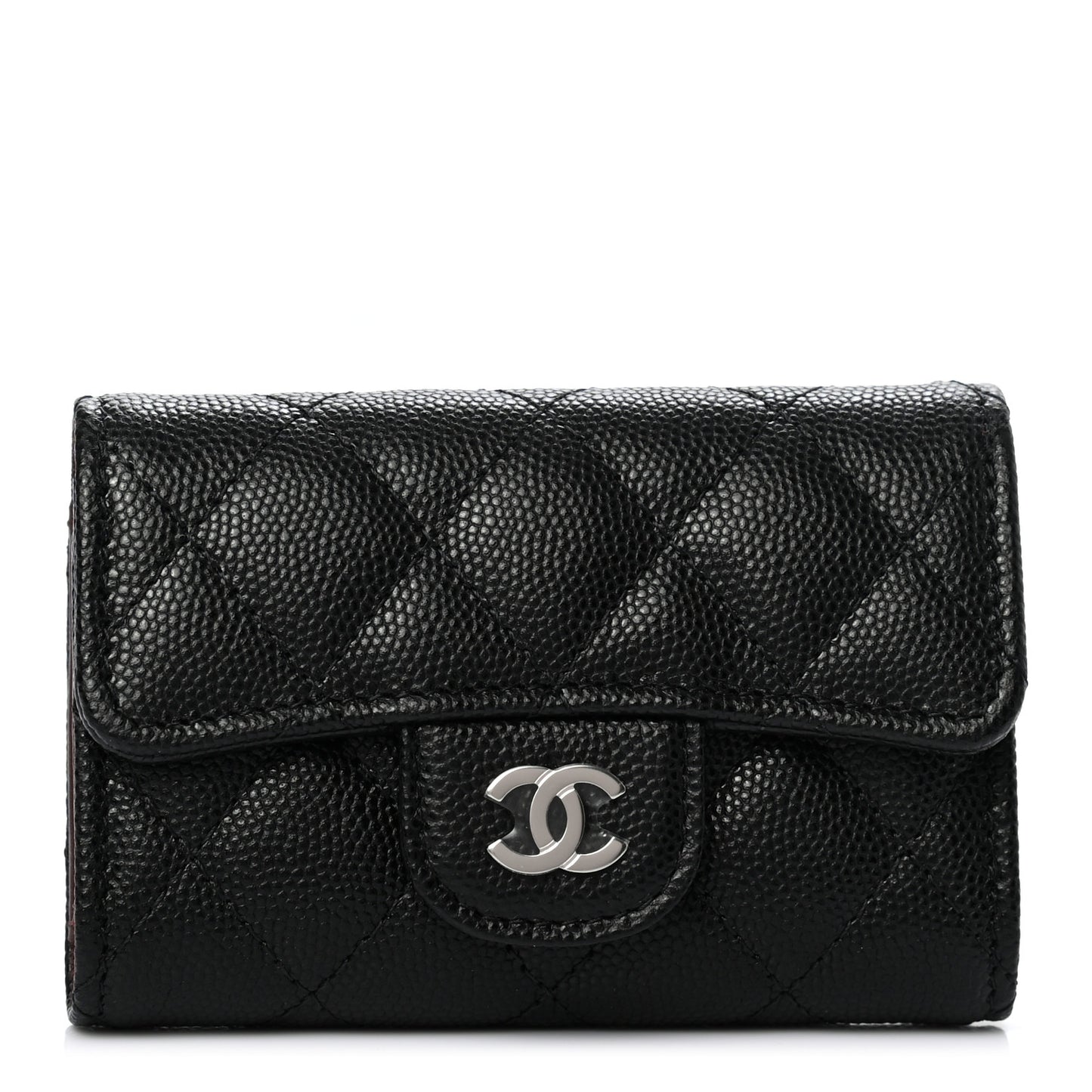 Caviar Quilted Classic 4 Key Holder Wallet Black