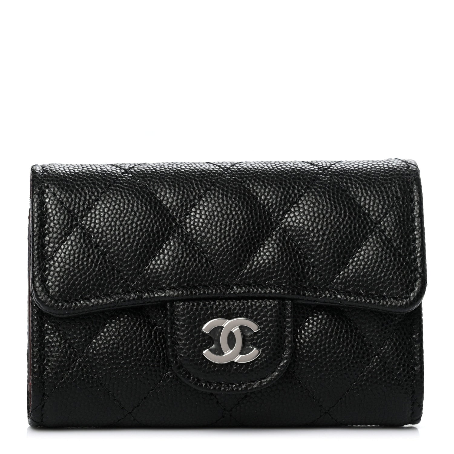 Chanel Caviar Quilted Classic 4 Key Holder Wallet Black 1 of 8