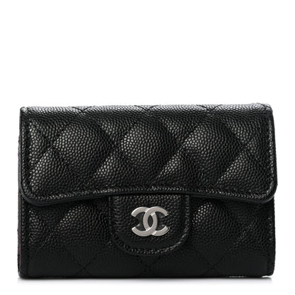 Chanel Caviar Quilted Classic 4 Key Holder Wallet Black 1 of 8