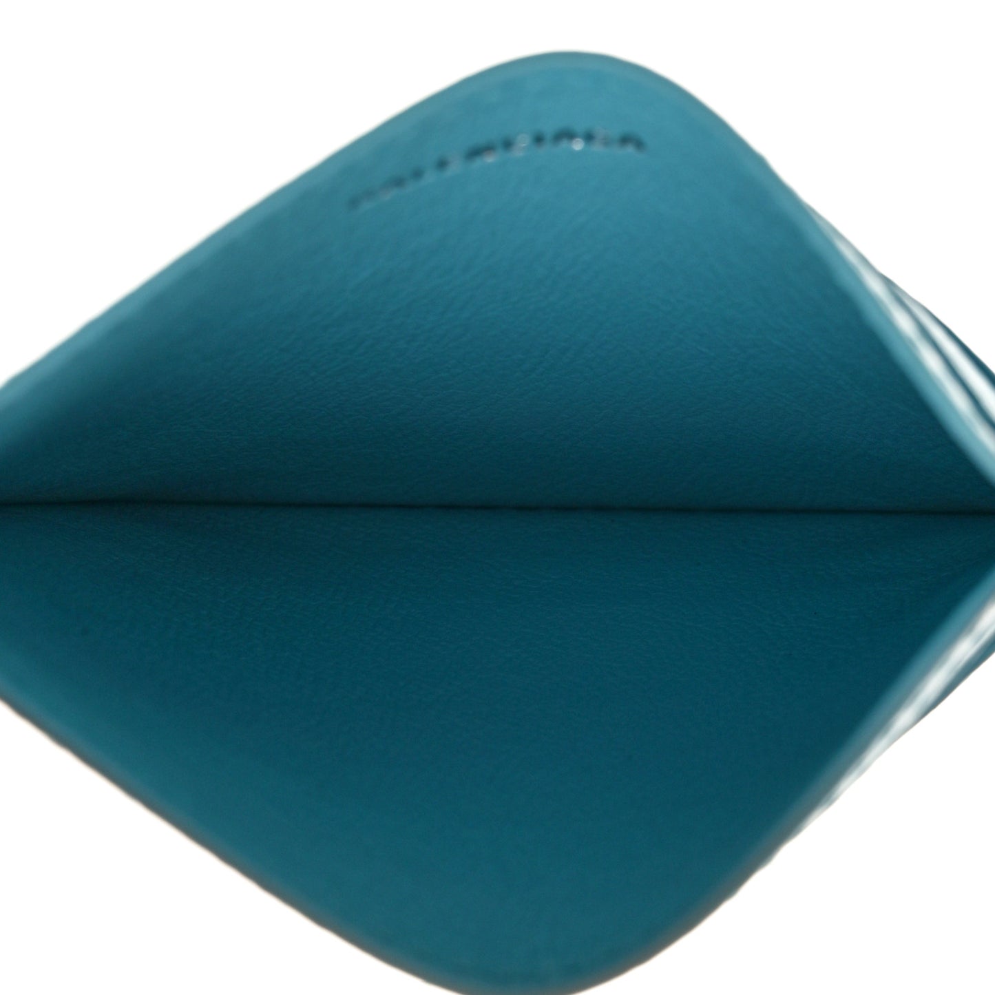 Grained Calfskin Logo Cash Rounded Card Holder Blue