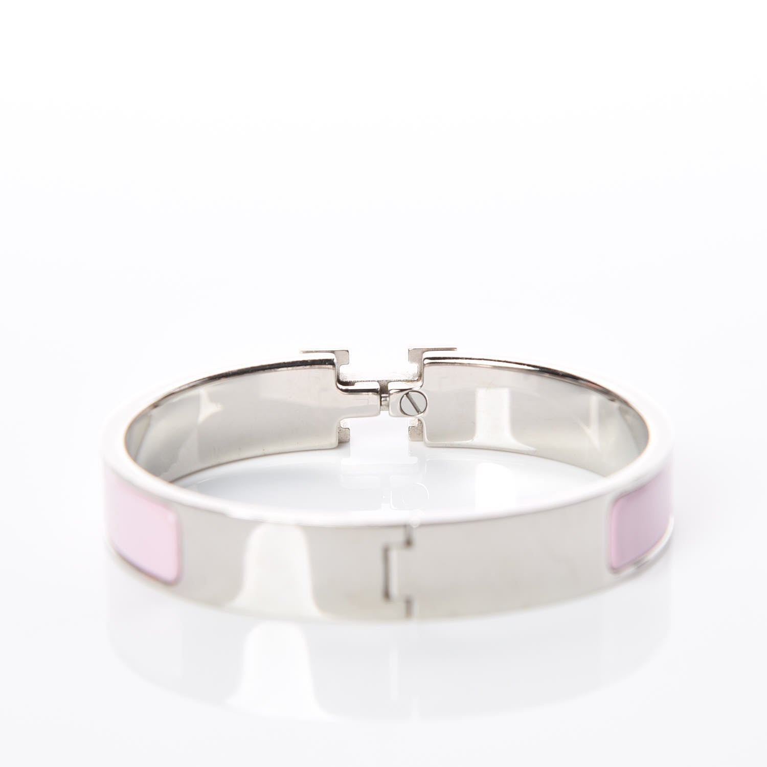 Hermes Enamel Narrow Clic Clac H Bracelet GM Rose Candeur 5 of 7