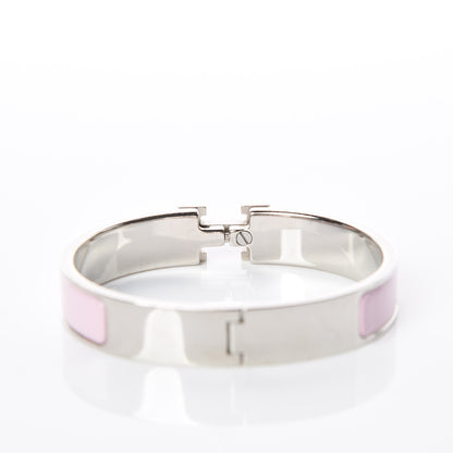 Hermes Enamel Narrow Clic Clac H Bracelet GM Rose Candeur 5 of 7