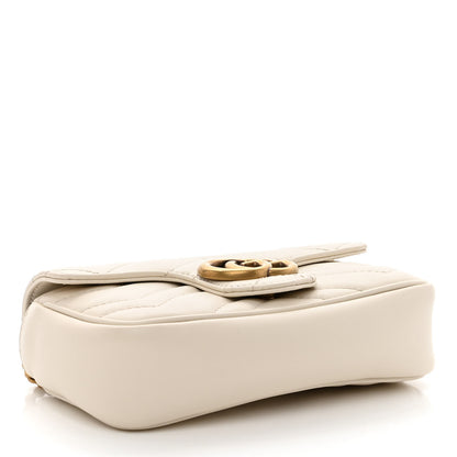 Gucci Calfskin Matelasse Super Mini GG Marmont Shoulder Bag White 4 of 10