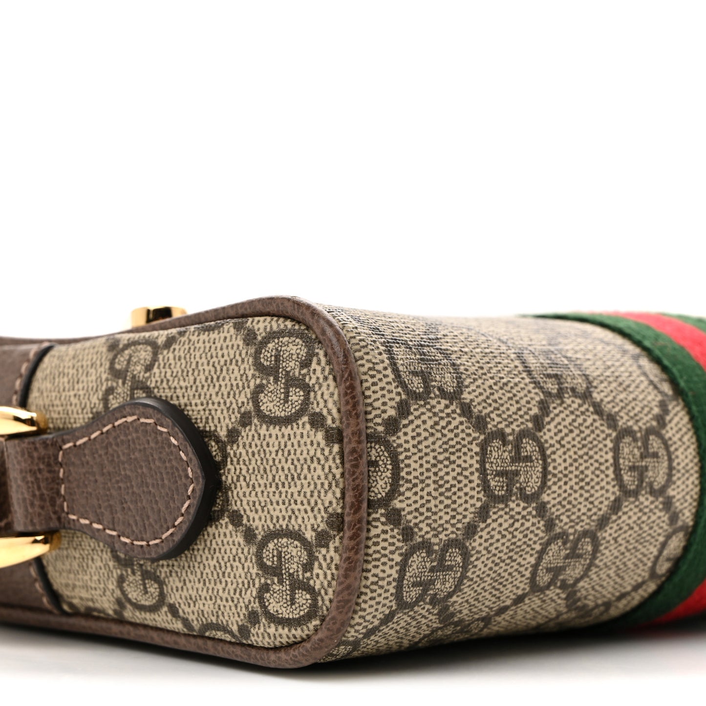 GG Supreme Monogram Web Mini Ophidia Shoulder Bag Brown