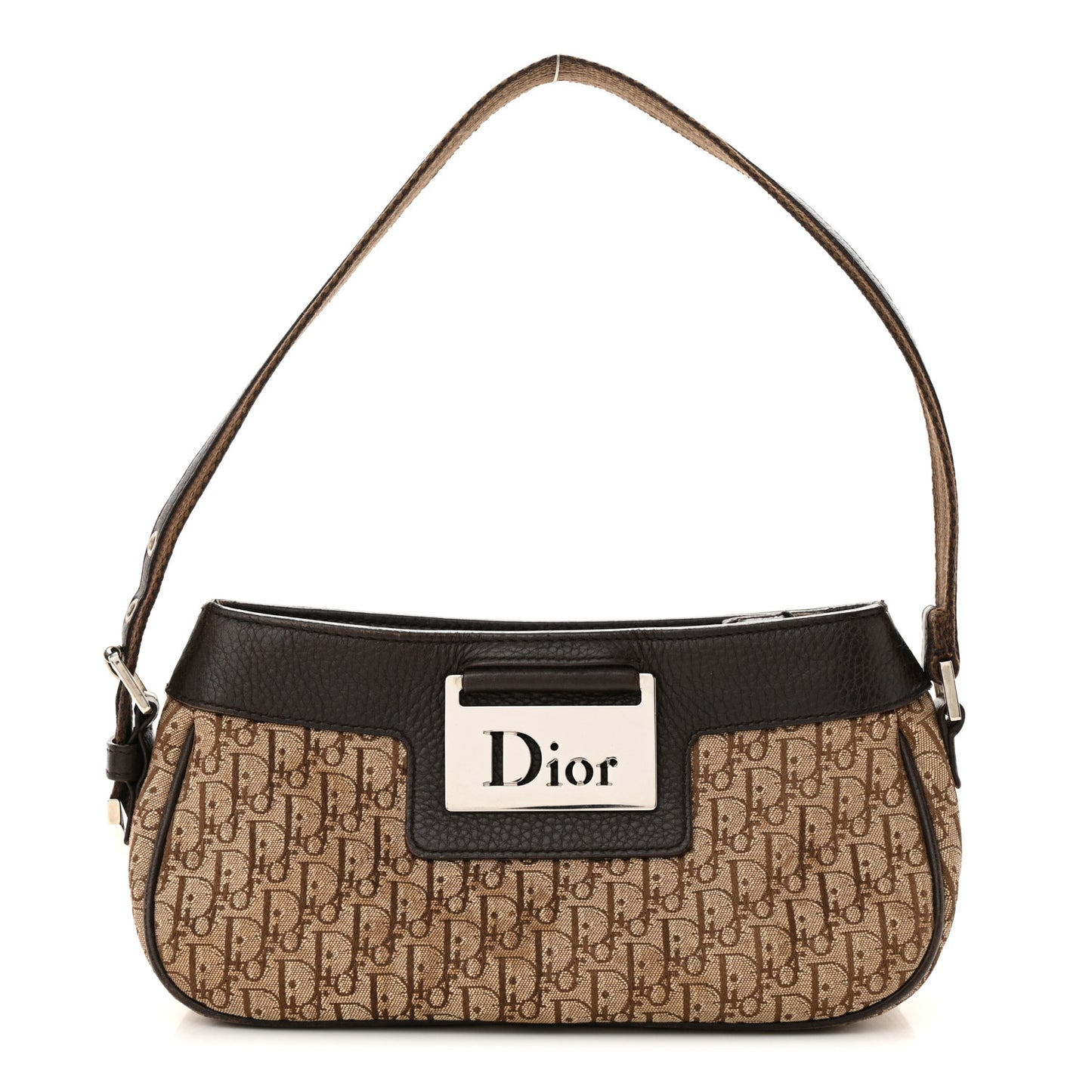 Monogram Street Chic Shoulder Bag Brown Beige