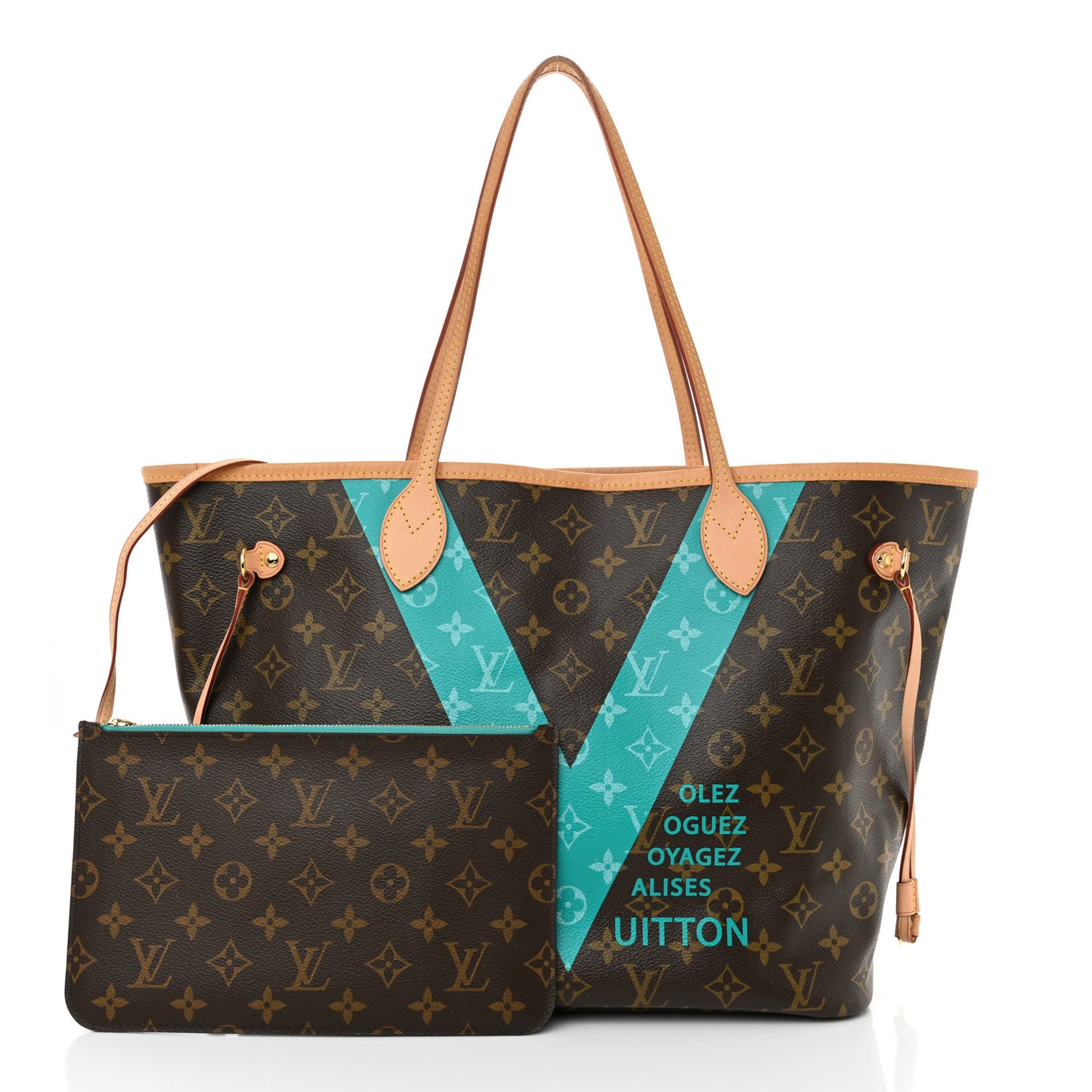 Monogram V Neverfull MM Turquoise