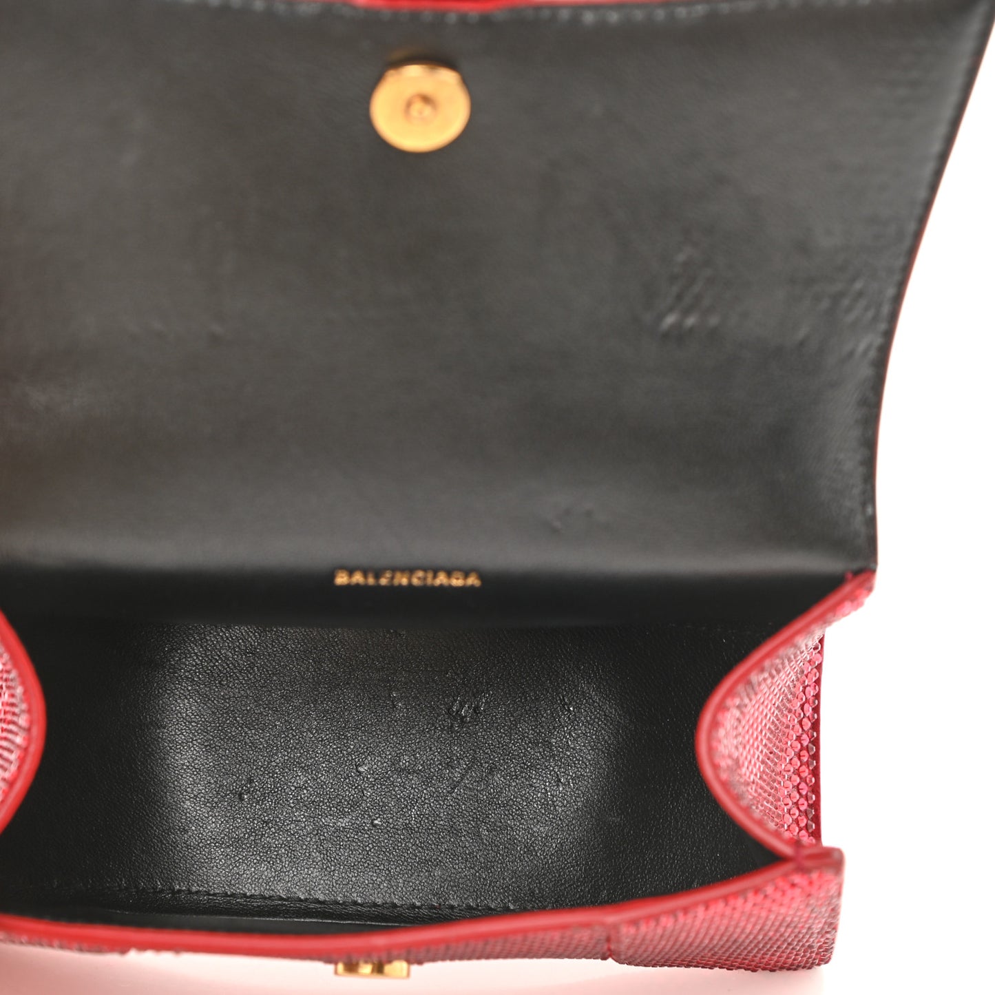 Strass Suede Hourglass Top Handle Bag XS Ruby