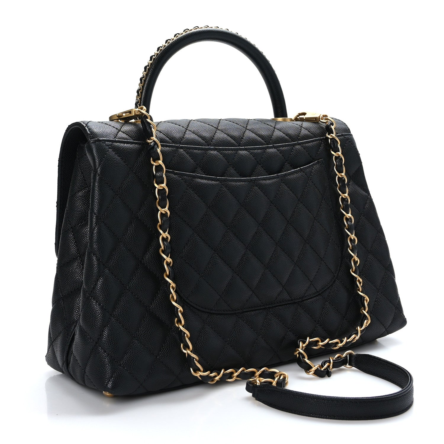Chanel Caviar Quilted Medium Coco Chain Handle Flap Black 3 of 9