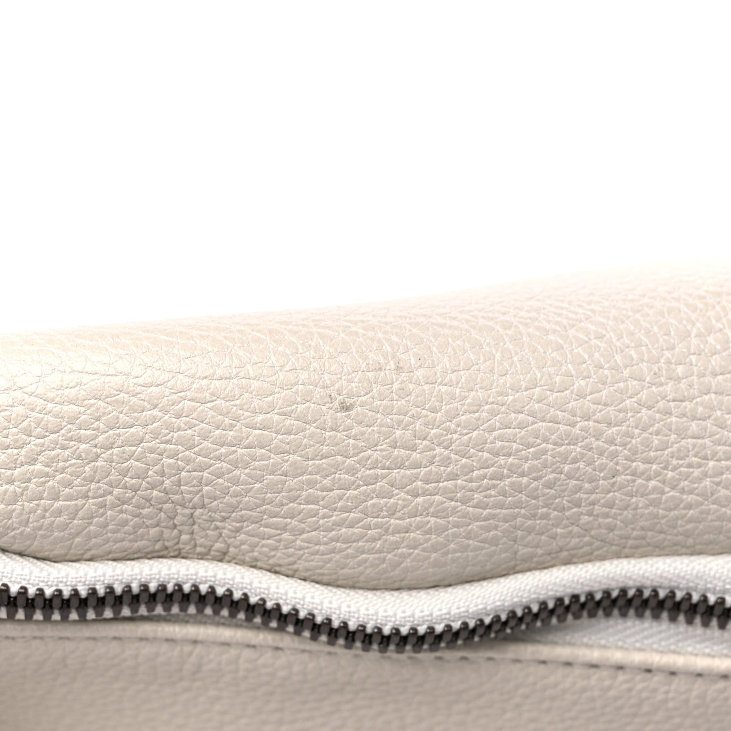 Grained Calfskin Logo Belt Bag White