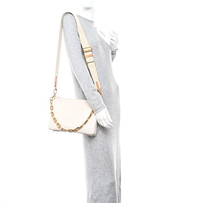 Louis Vuitton Lambskin Embossed Monogram Coussin PM Beige Cream 2 of 14