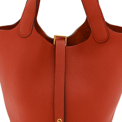 Hermes Taurillon Clemence Picotin Lock 18 PM Cuivre 8 of 10