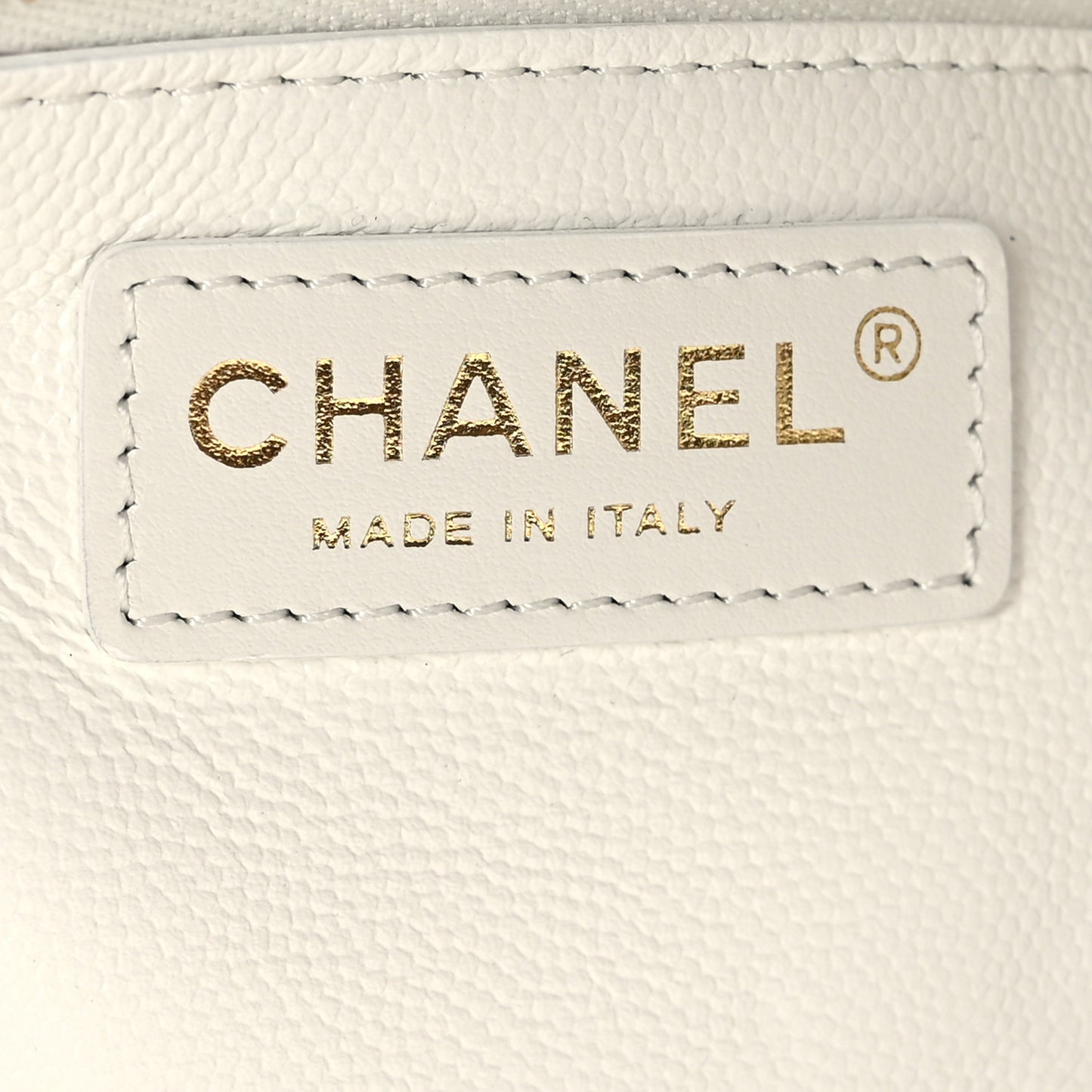 Caviar Quilted Small Shopping Tote White