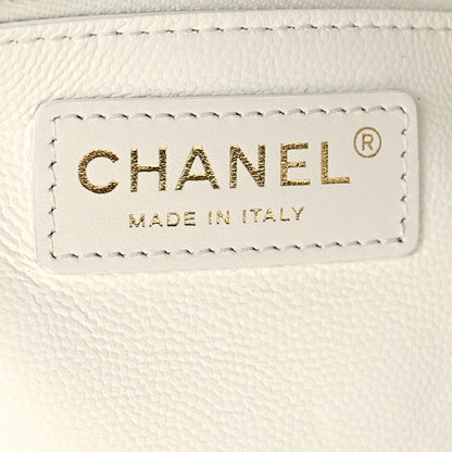 Chanel Caviar Quilted Small Shopping Tote White 5 of 8