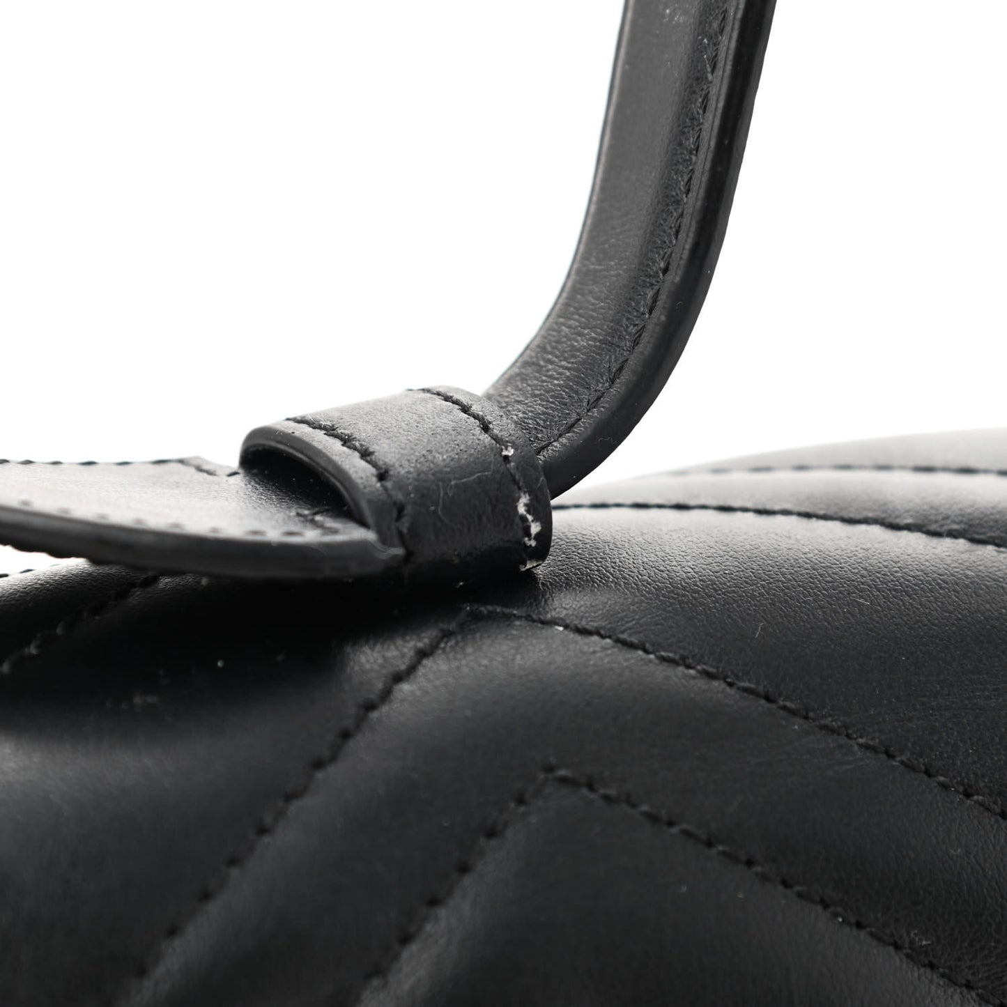 Calfskin Matelasse Small GG Marmont Top Handle Shoulder Bag Black