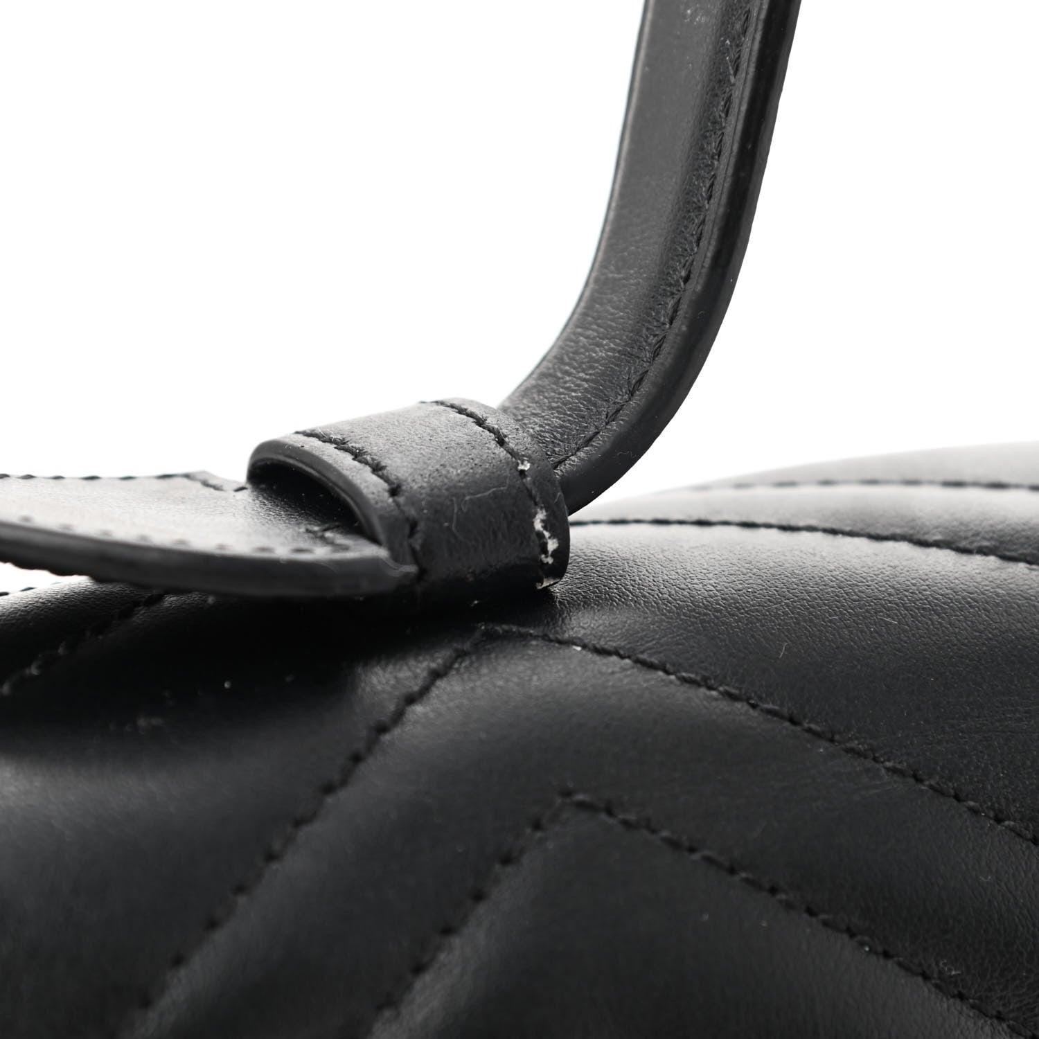Gucci Calfskin Matelasse Small GG Marmont Top Handle Shoulder Bag Black 14 of 14