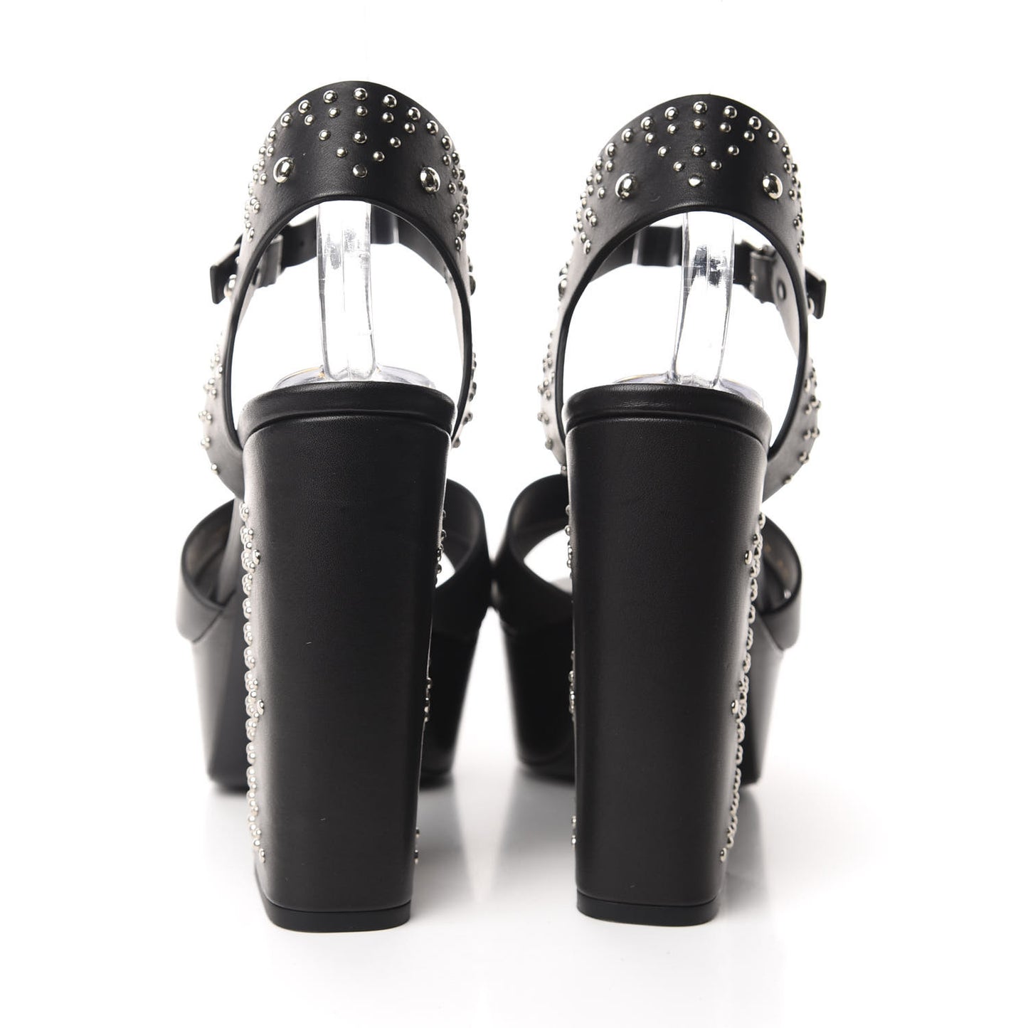 Calfskin Studded Farrah 80 Platform Sandals 40 Black
