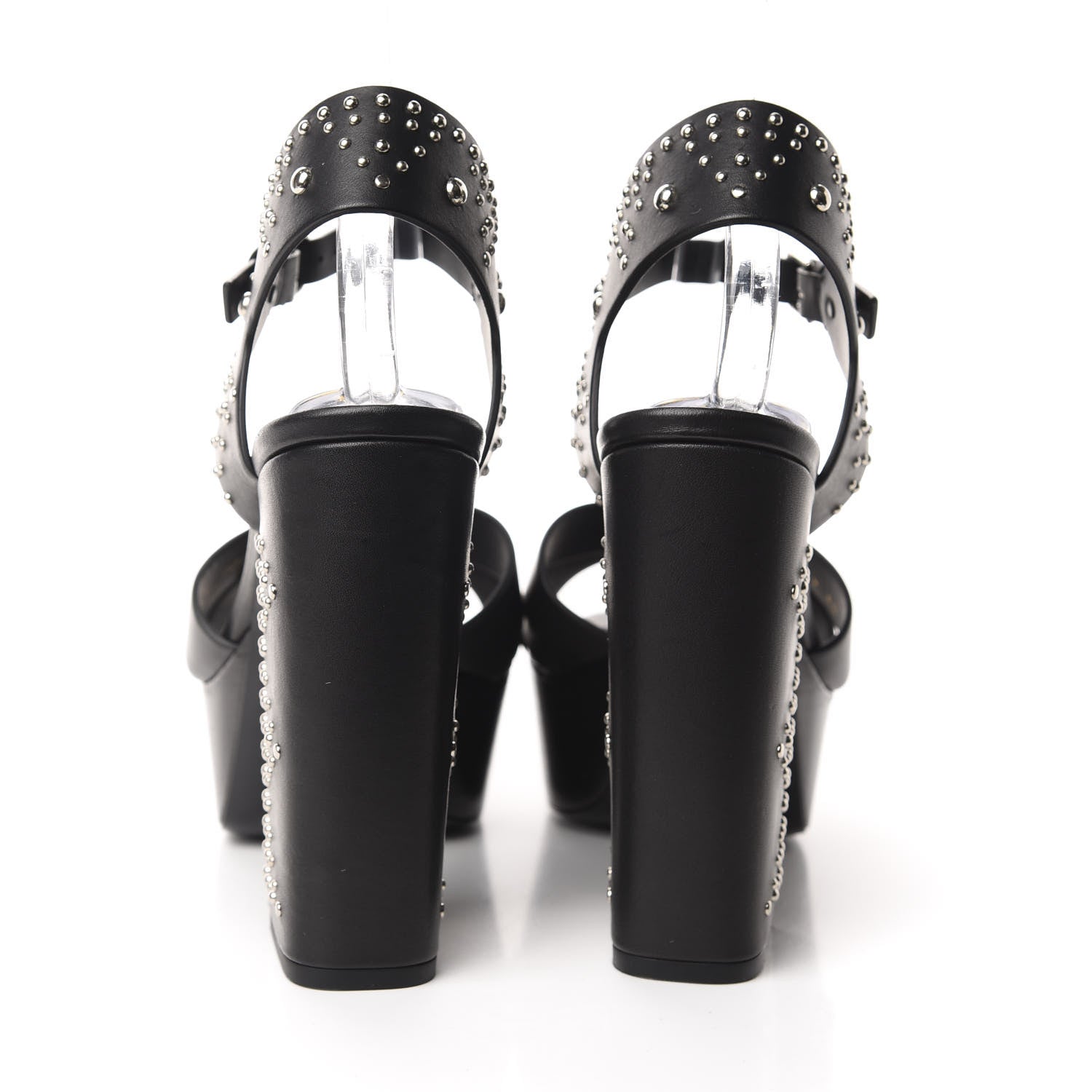 Saint Laurent Calfskin Studded Farrah 80 Platform Sandals 40 Black 5 of 9