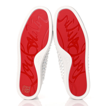 Christian Louboutin Calfskin Mens Louis Spikes Flat Sneakers 42 White 4 of 9