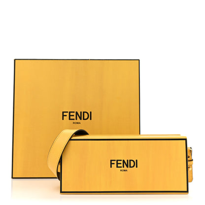 Fendi Vitello Fluffy Logo Horizontal Box Crossbody Bag Yellow Box Black 24 of 24