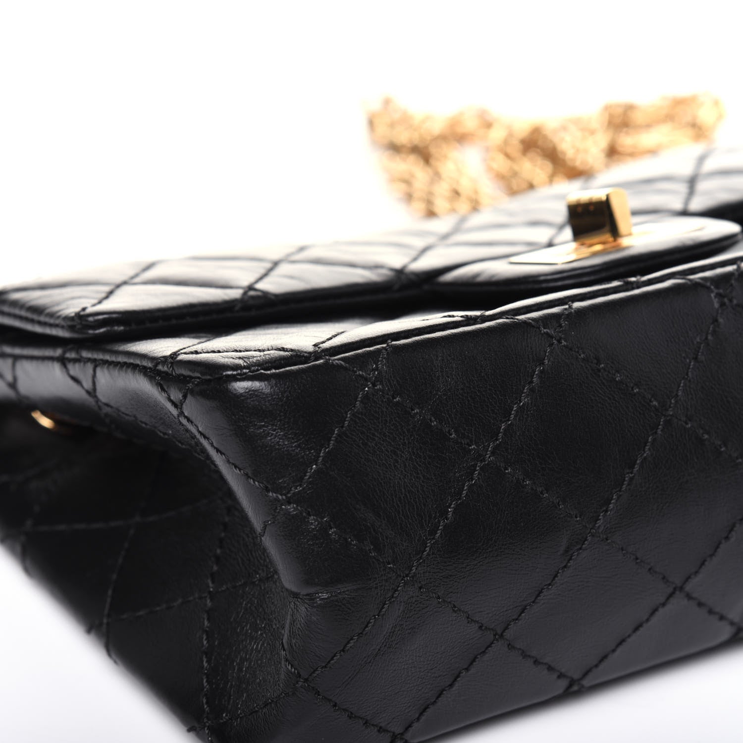 Chanel Aged Calfskin Quilted 2.55 Reissue Mini Flap Black 10 of 15