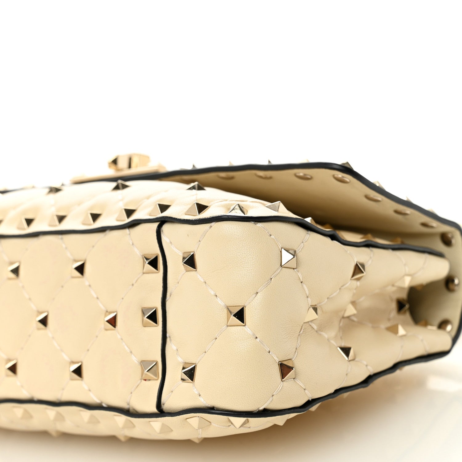 Valentino Garavani Nappa Small Rockstud Spike Shoulder Bag Light Ivory 10 of 12