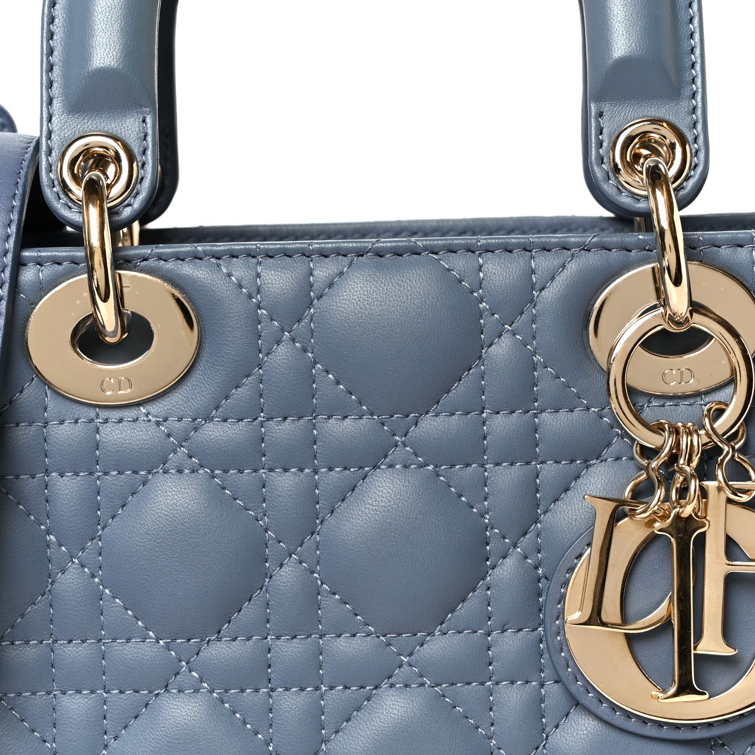 Christian Dior Lambskin Cannage Small My ABCDior Lady Dior Denim Blue 8 of 10