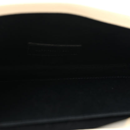 Saint Laurent Grain De Poudre Matelasse Chevron Monogram Envelope Clutch Crema Soft 5 of 13