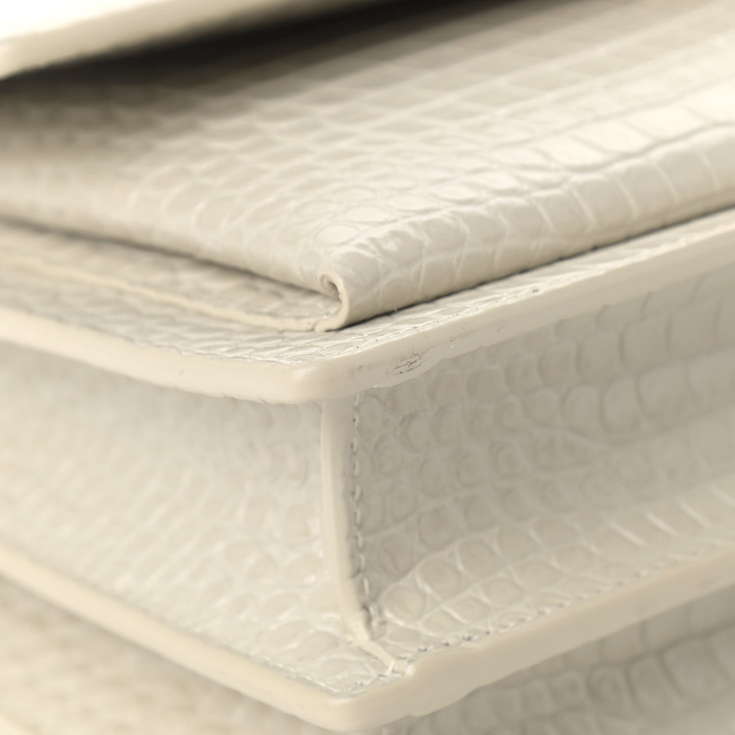 Calfskin Crocodile Embossed Medium Monogram Sunset Blanc Vintage