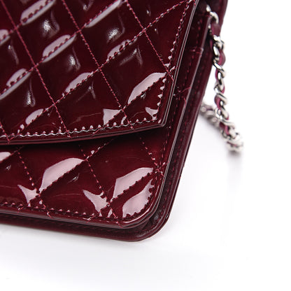 Chanel Patent Quilted Brilliant Wallet On Chain WOC Red 10 of 12