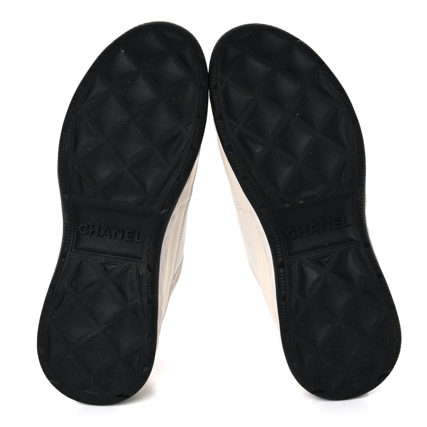 Velvet Calfskin Mixed Fibers CC Sneakers 39 Ivory Black
