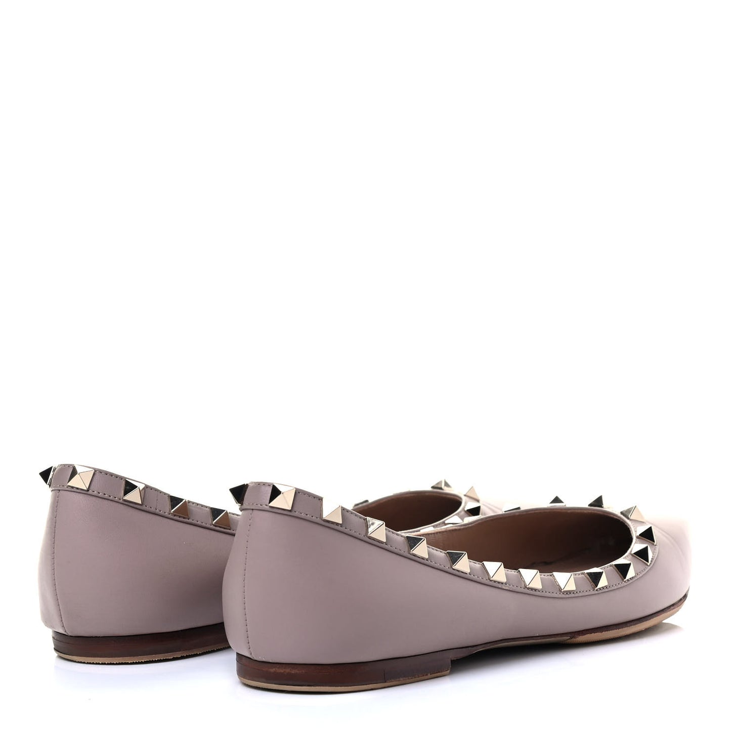 Nappa Rockstud Ballerina Flats 39.5 Poudre
