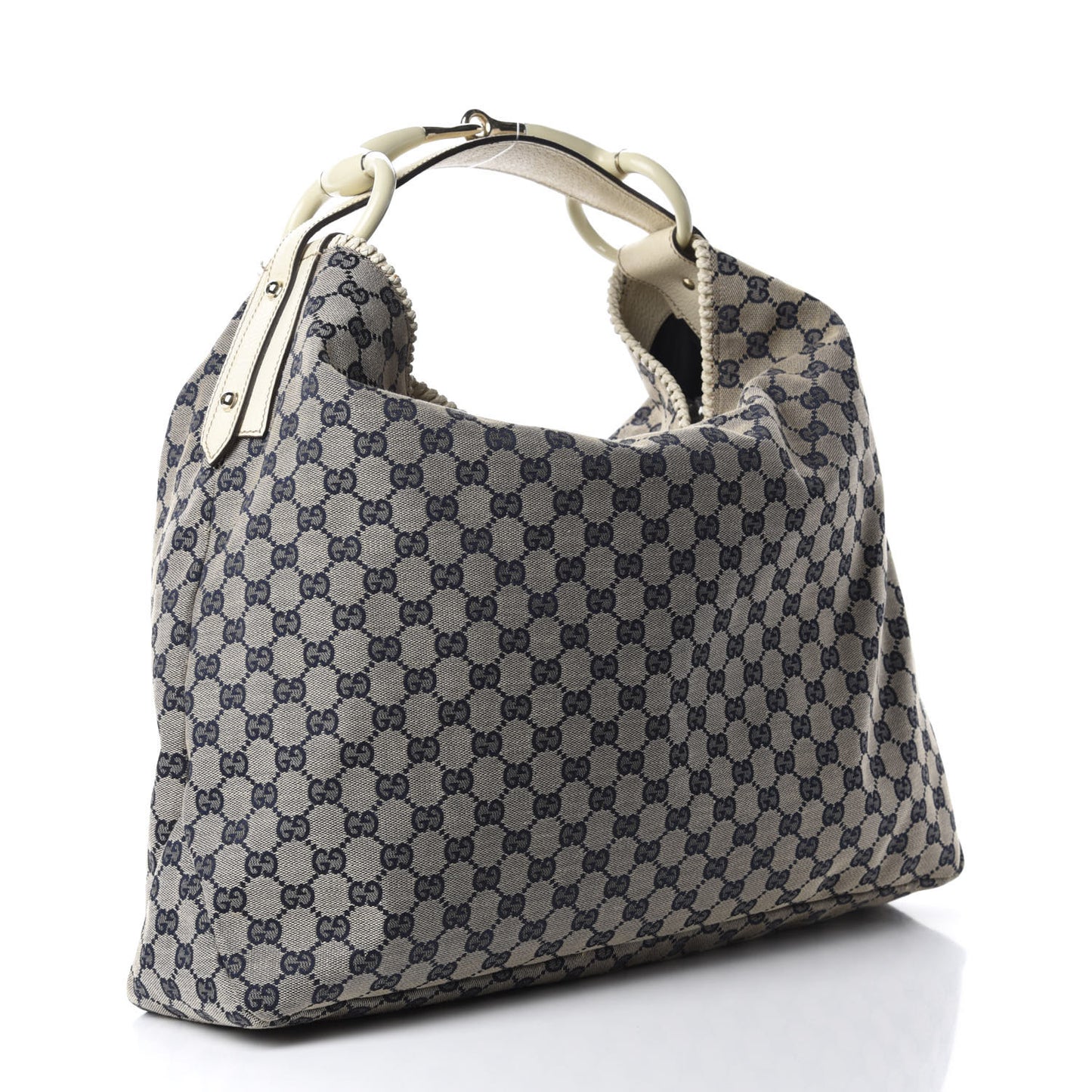 Monogram Large Horsebit Chain Hobo Navy