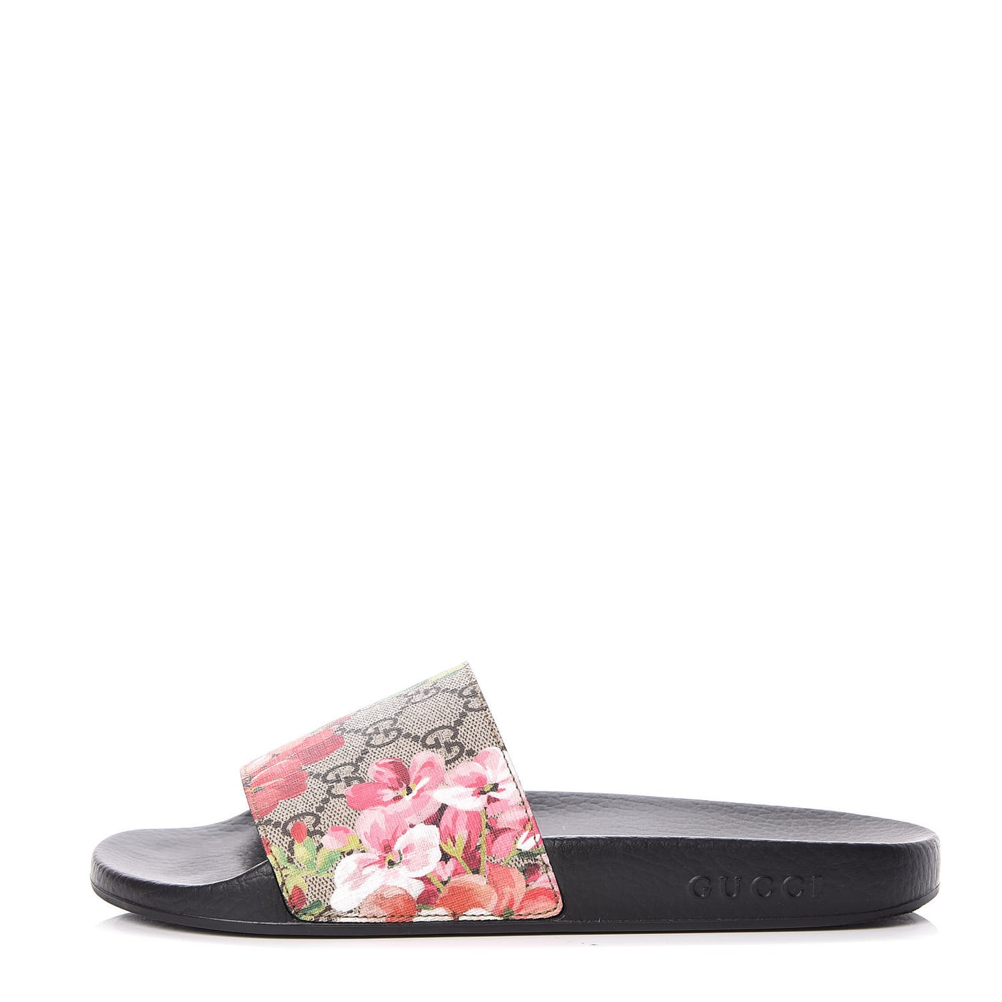 GG Supreme Monogram Blooms Slide Sandals 40 Beige Multicolor