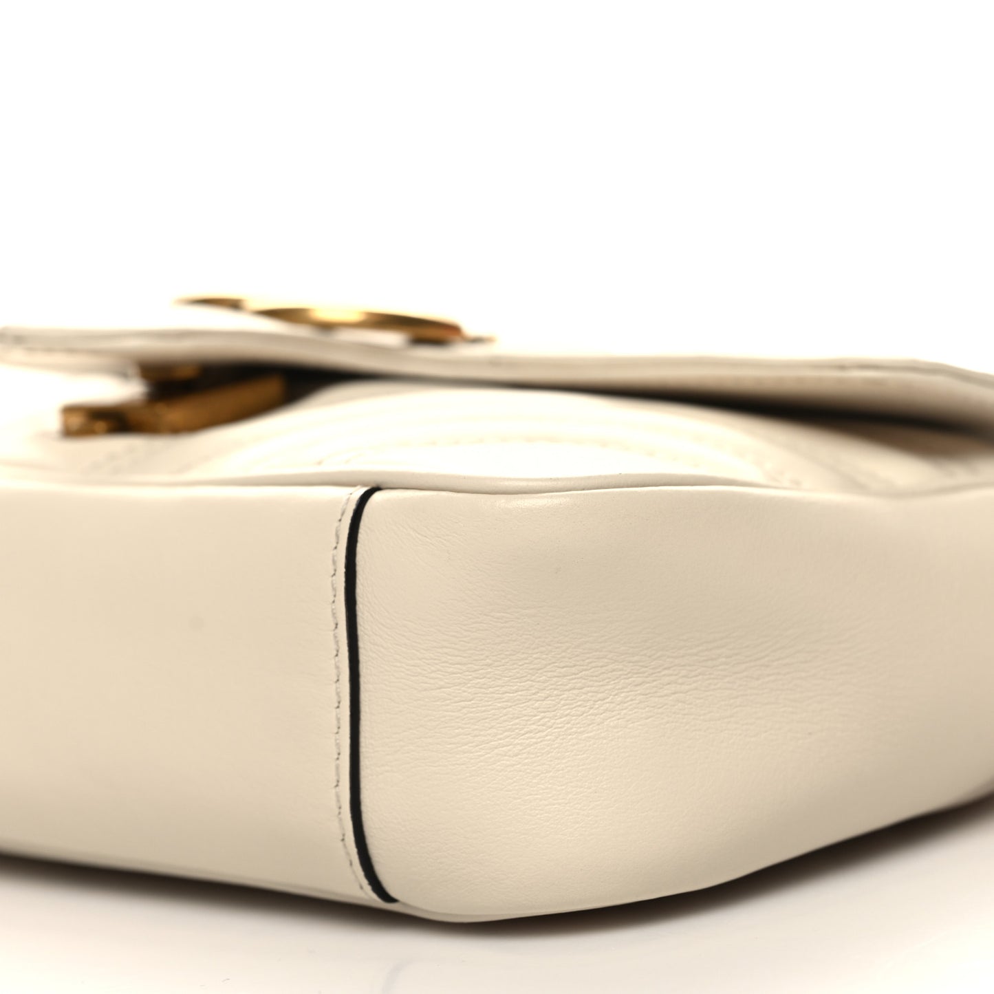 Calfskin Matelasse Mini GG Marmont Shoulder Bag White