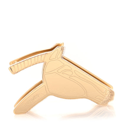 Hermes Permabrass Tete De Cheval Scarf Ring Gold 1 of 4