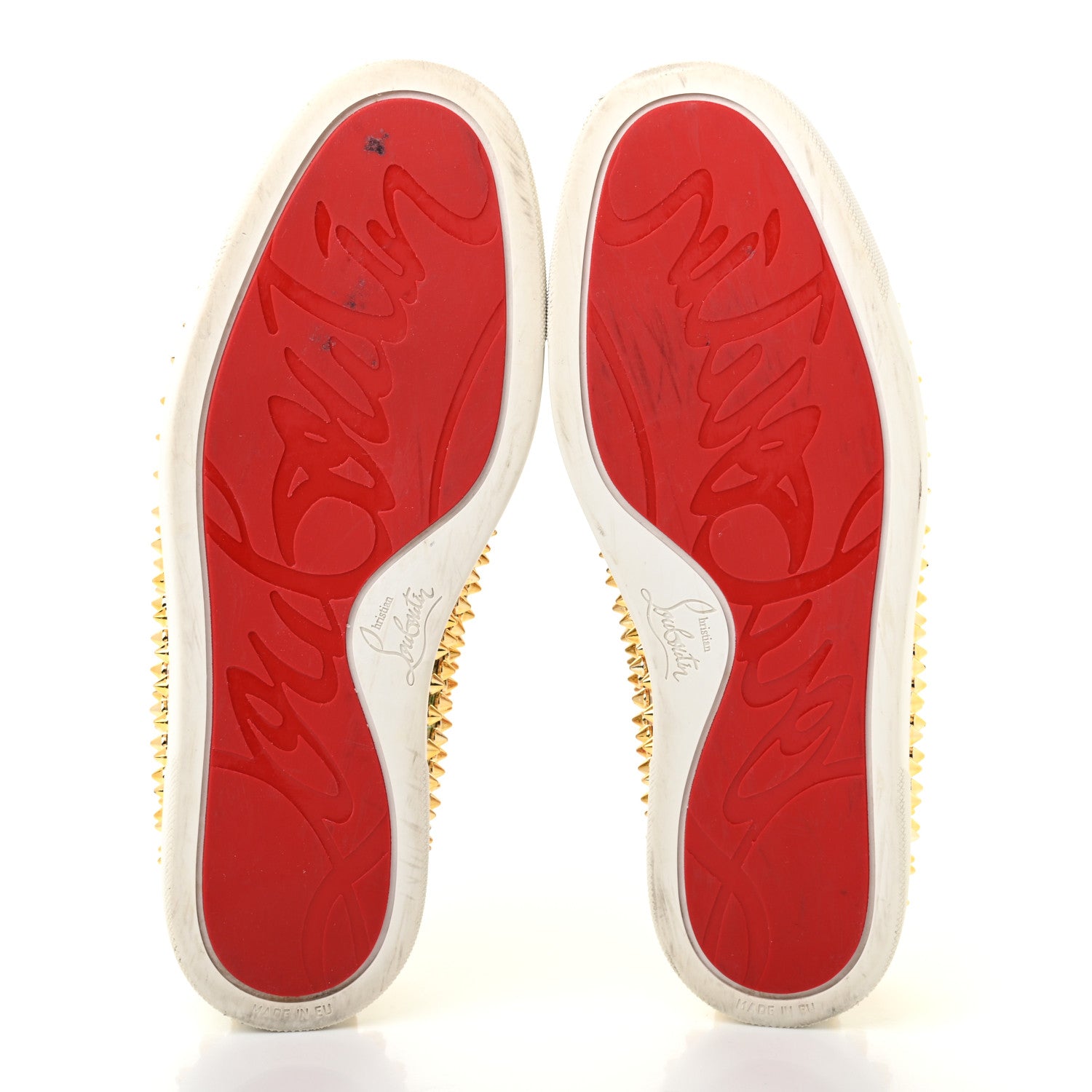 Christian Louboutin Patent Womens Spikes Pik Boat Flats 39.5 Multicolor 5 of 13