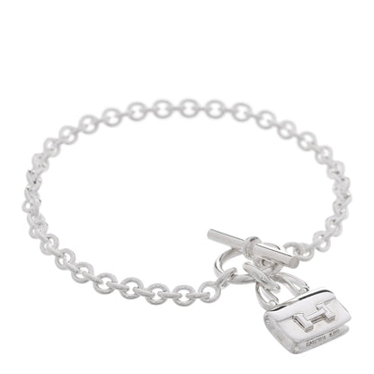 Hermes Sterling Silver Amulettes Constance Bracelet ST 1 of 5